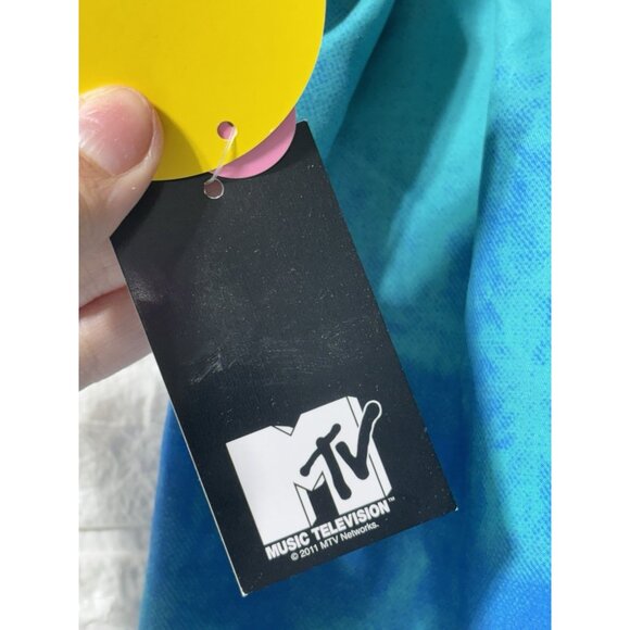 New w/ Tags - MTV x POINTZERO Men's Blue Tie Die Swim Trunks Size M - Picture 4 of 9